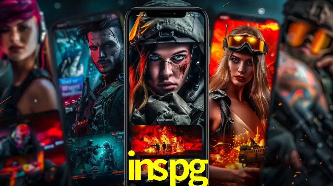 Montagem de telas de celular mostrando diversos personagens, masculinos e femininos, de um jogo de tiro, ilustrando a diversidade de equipes de e-sports para apostar no inspg.